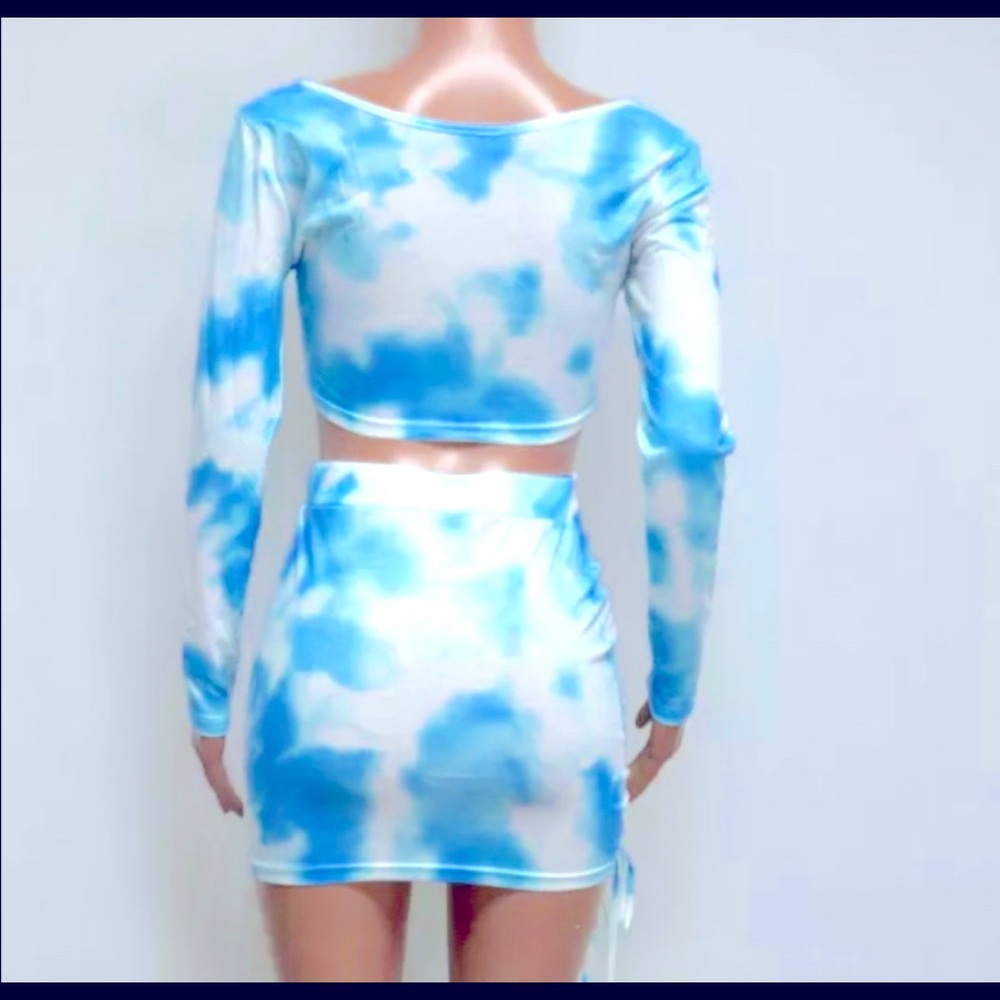 Crop Top Two Piece Mini Skirt (Set) - Picture 3 of 6